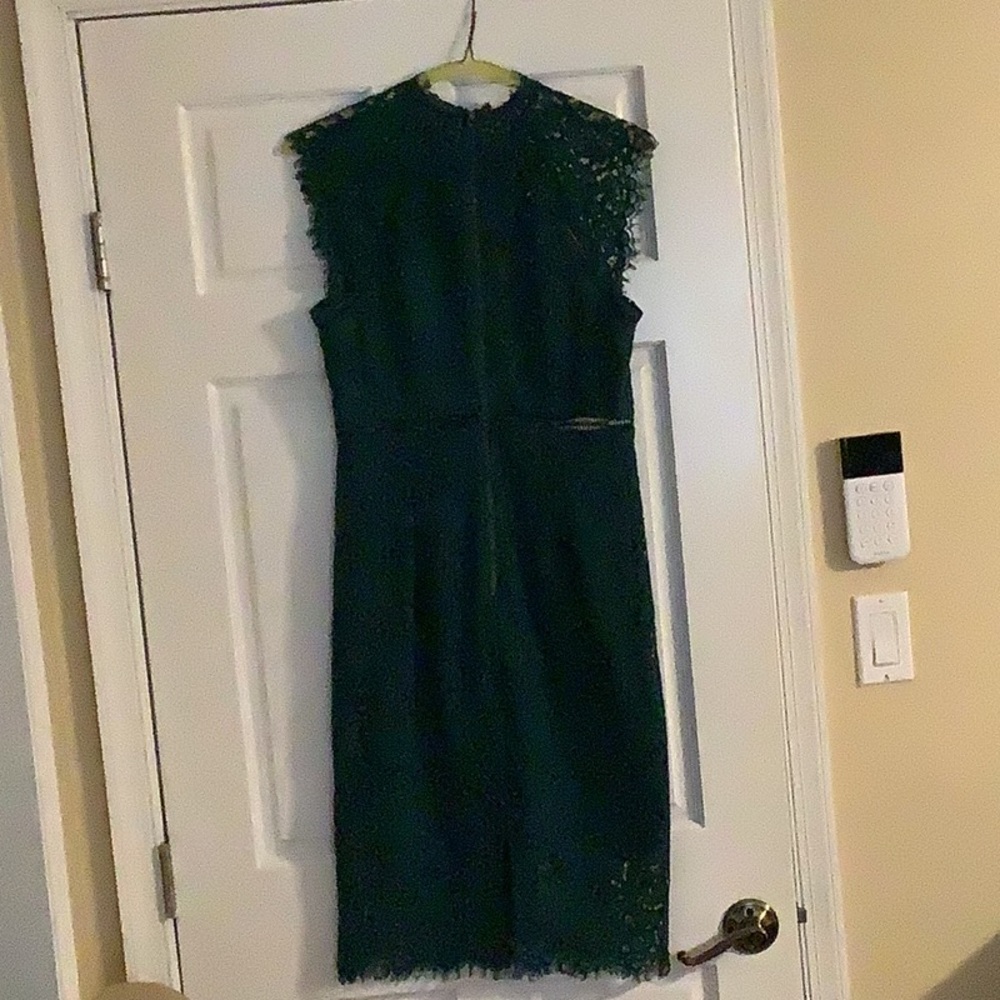 Bardot lace panel dress in hunter/emerald green EUC - Picture 11 of 16